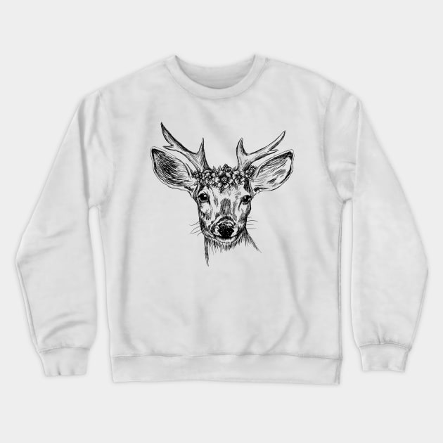 Deer head image Crewneck Sweatshirt by rachelsfinelines